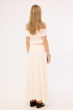 Millie Mesh Maxi Skirt Off White