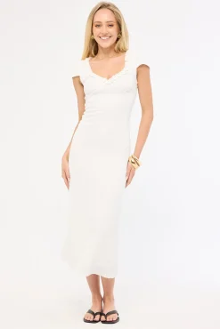Mimsy Short Sleeve Midi Dress White