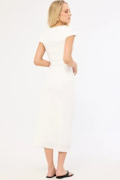 Mimsy Short Sleeve Midi Dress White