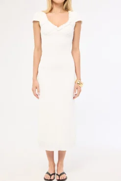 Mimsy Short Sleeve Midi Dress White