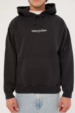 Minimal Boxy Hoodie Washed Black