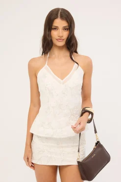 Mirabel Sequin Mini Skirt White