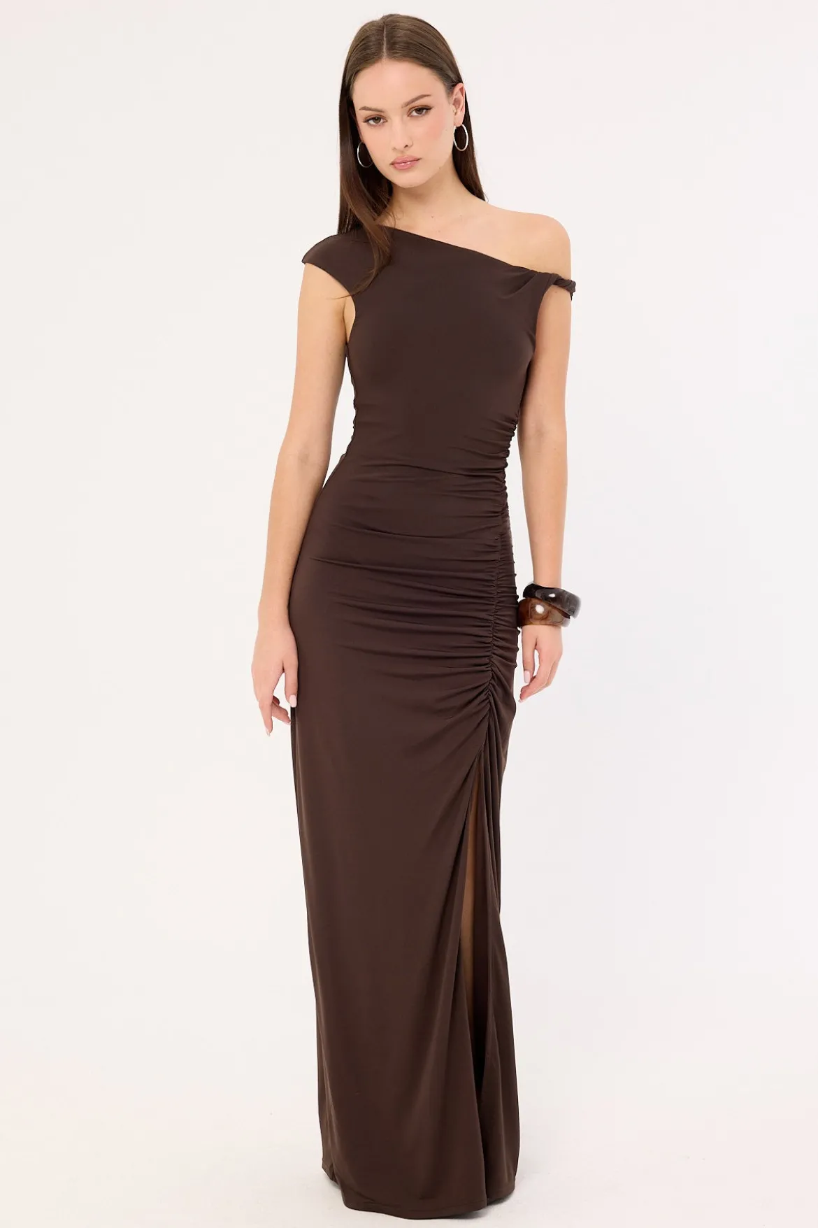 Miro Twist Maxi Dress Brown