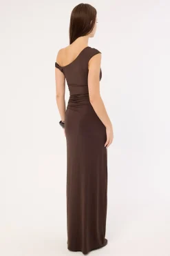 Miro Twist Maxi Dress Brown