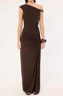 Miro Twist Maxi Dress Brown