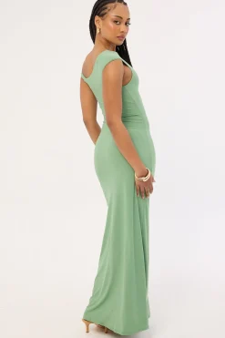 Miro Twist Maxi Dress Green