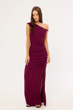 Miro Twist Maxi Dress Plum