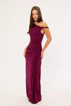 Miro Twist Maxi Dress Plum