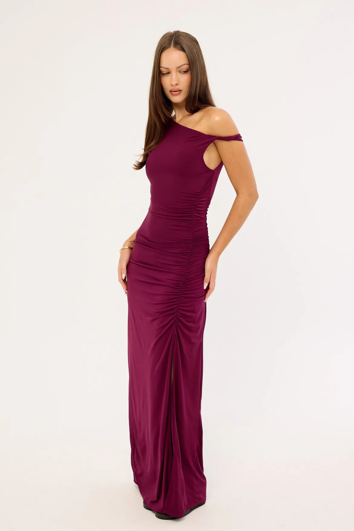 Miro Twist Maxi Dress Plum