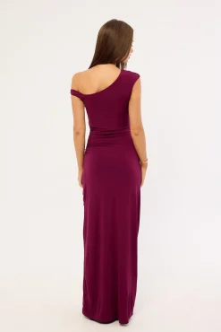 Miro Twist Maxi Dress Plum
