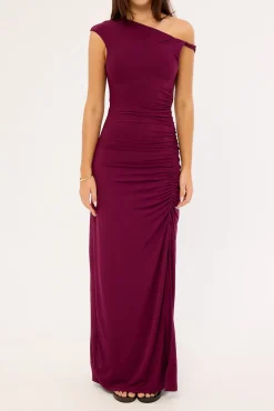 Miro Twist Maxi Dress Plum