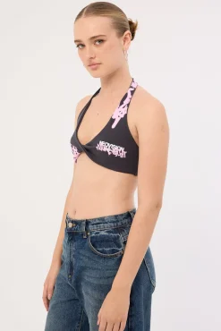 Misfit Twist Bralette Washed Black