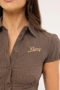 Missy May Mini Dress Java Plaid