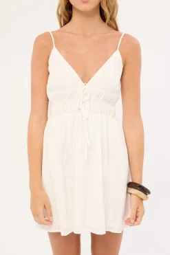 Molly Ruched Mini Dress White