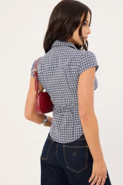 Mon Cheri Blouse Navy Check