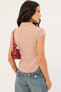Mon Cheri Blouse Red Check