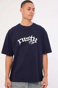 Monty Cropped Tee Navy Blue