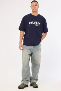 Monty Cropped Tee Navy Blue
