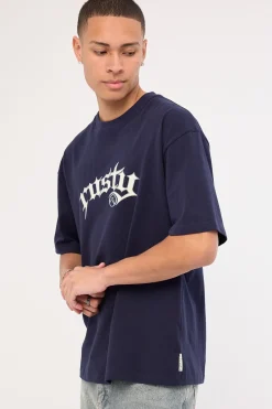 Monty Cropped Tee Navy Blue