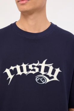 Monty Cropped Tee Navy Blue