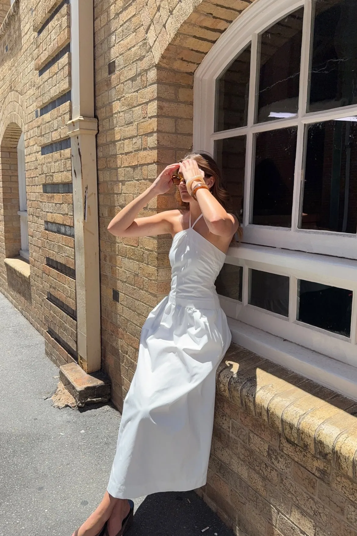 Morella Halter Maxi Dress White