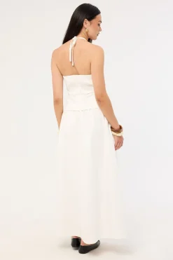 Morella Halter Maxi Dress White