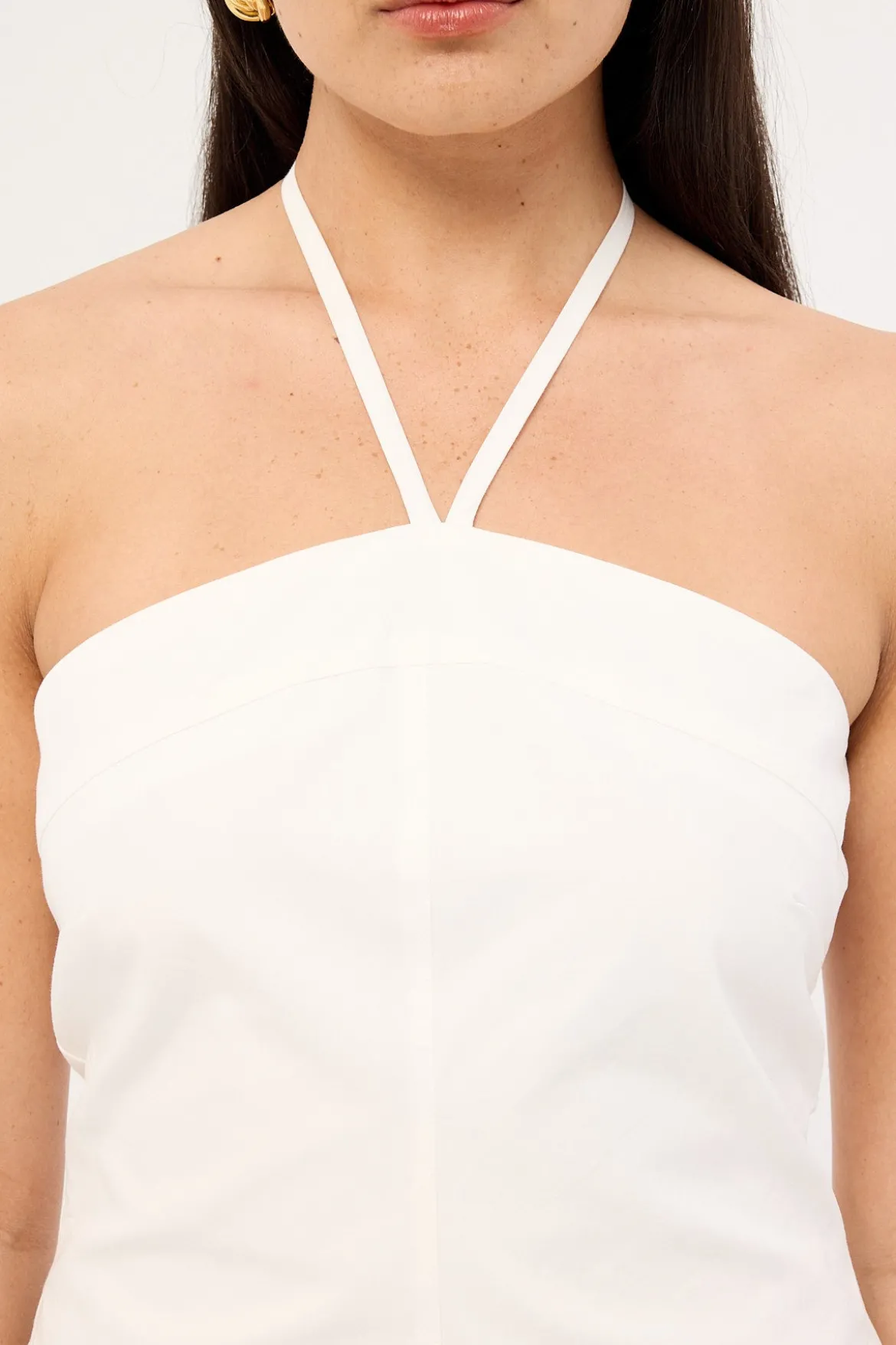 Morella Halter Maxi Dress White