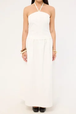 Morella Halter Maxi Dress White