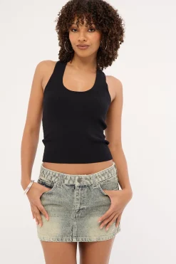 Morty Low Rise Denim Mini Skirt Dirty Dawg