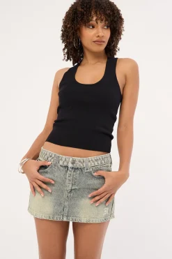 Morty Low Rise Denim Mini Skirt Dirty Dawg