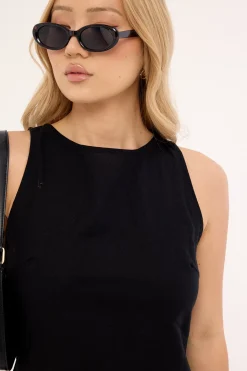 Motel Ayana Open Back Mini Dress Black