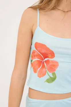 Motel Boril Top Mono Flower Blue/Orange