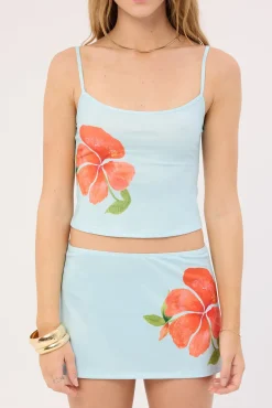 Motel Boril Top Mono Flower Blue/Orange