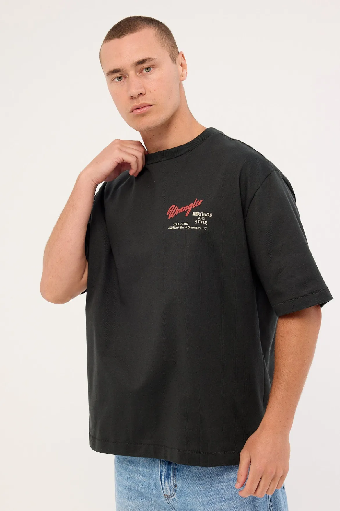 Motel Boxcar Tee Dark Slate