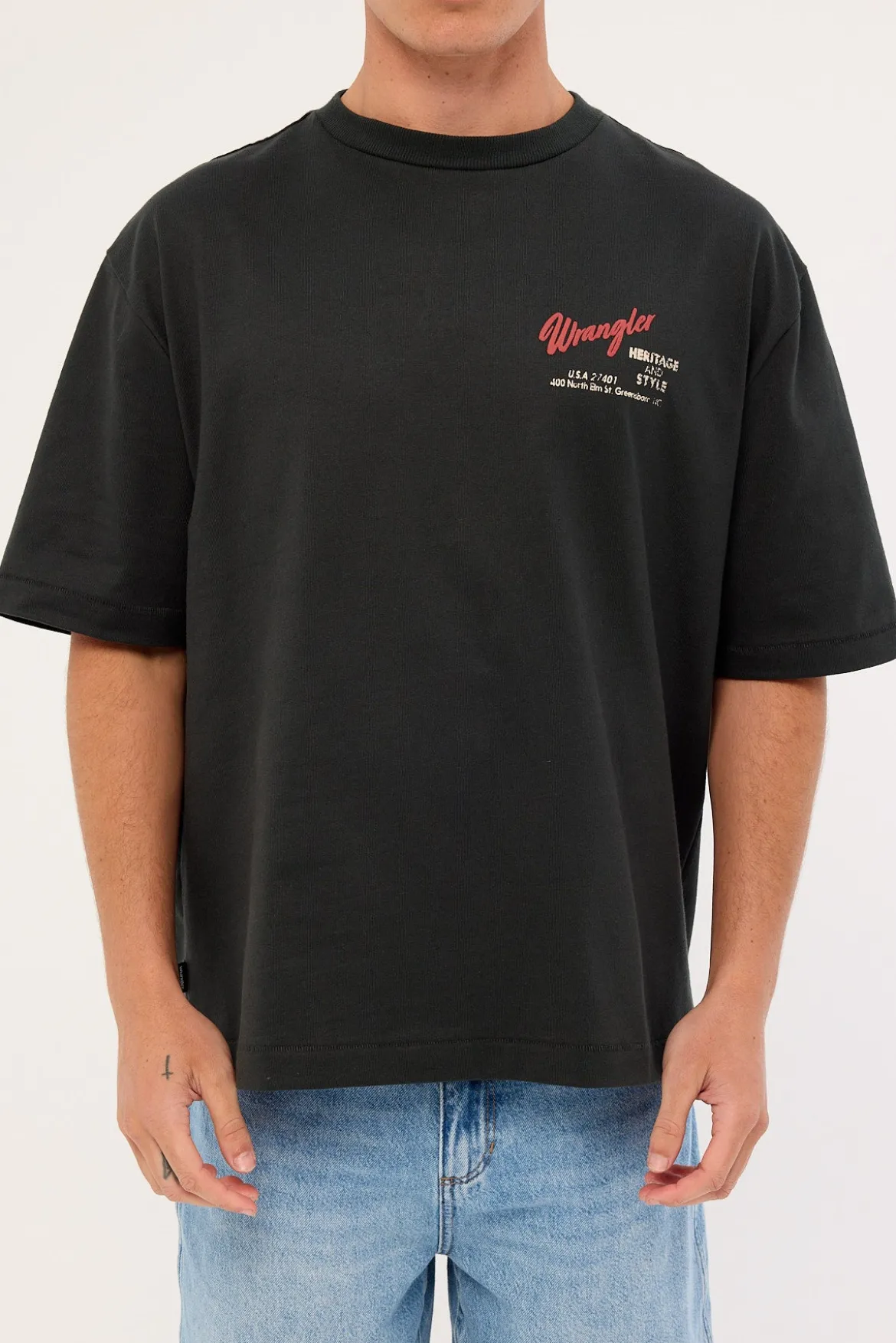 Motel Boxcar Tee Dark Slate