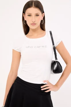 Motel Chihiro Top White Who Cares