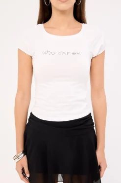 Motel Chihiro Top White Who Cares