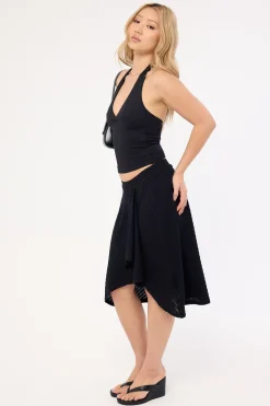 Motel Esmeray Skirt Sheer DGL Knit Black