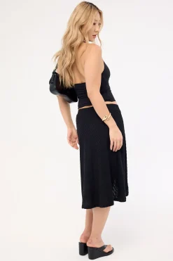 Motel Esmeray Skirt Sheer DGL Knit Black