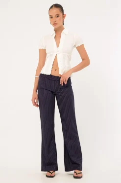Motel Falita Trouser Tailoring Navy Pinstripe