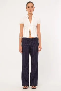 Motel Falita Trouser Tailoring Navy Pinstripe