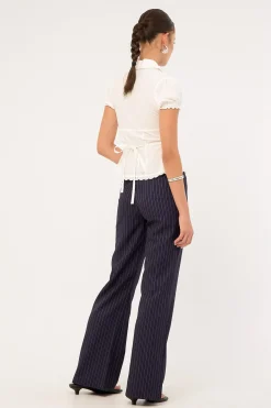 Motel Falita Trouser Tailoring Navy Pinstripe
