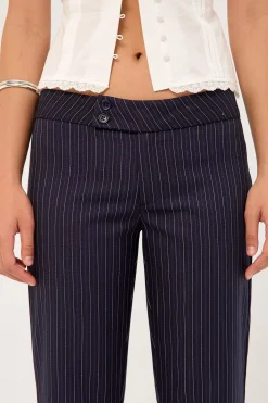 Motel Falita Trouser Tailoring Navy Pinstripe