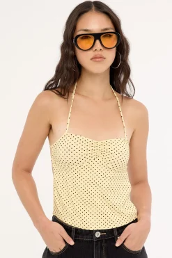 Motel Kindos Top Micro Polka Butter Yellow