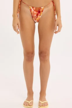 Motel Leyna Bikini Bottom Peach Hibiscus