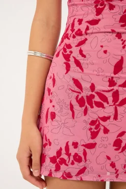 Motel Malora Dress Stencil Flower Pink