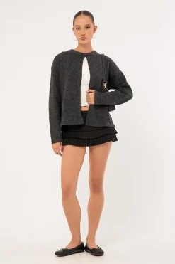 Motel Maureen Cardi Dark Grey