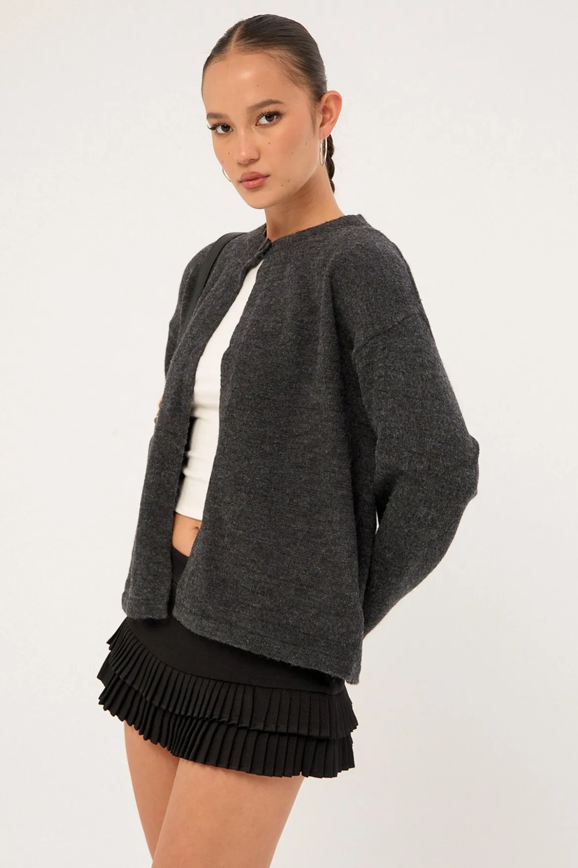 Motel Maureen Cardi Dark Grey