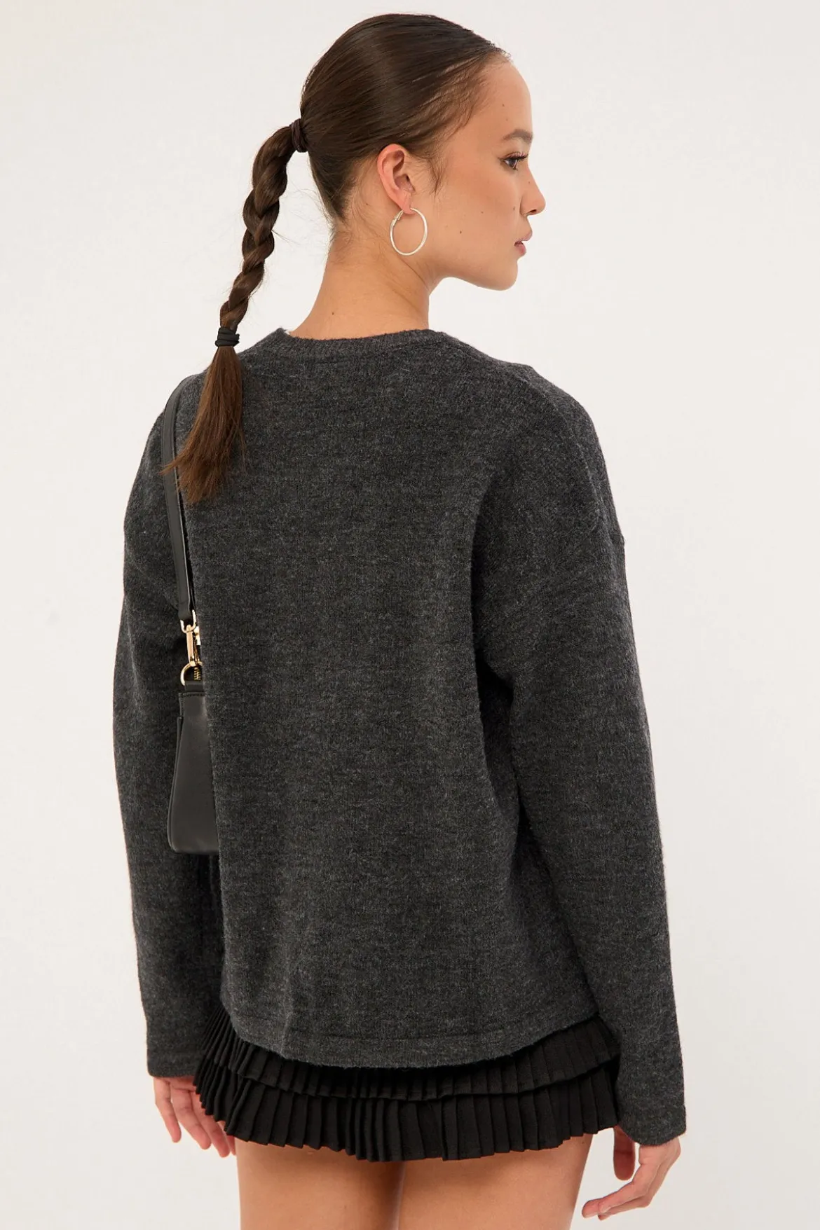 Motel Maureen Cardi Dark Grey
