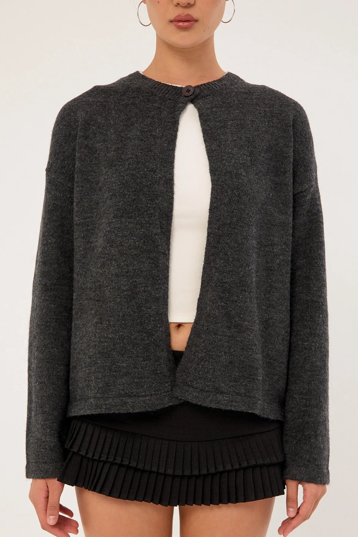 Motel Maureen Cardi Dark Grey